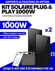 Kit solaire Plug & Play 1000W - 2 panneaux bifaciaux - Suivi WIFI intégré
