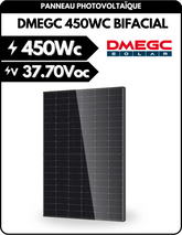 Panneau solaire bifacial 450Wc - DMEGC DM450M10RT-B54HBT N-type TOPCon