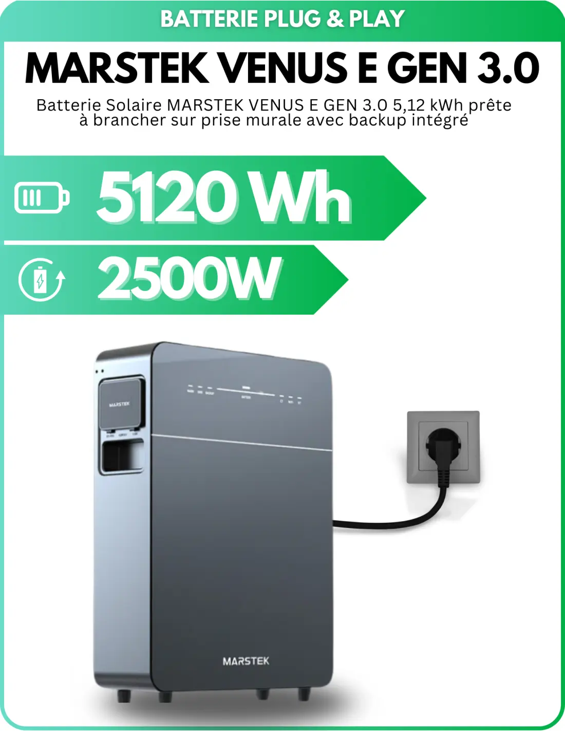 Batterie Solaire Plug & Play - MARSTEK VENUS E GEN 3.0 - 5.12kWh