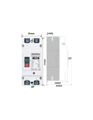 Coffret Isolant + Disjoncteur Bipolaire DC pour protection batteries 200A