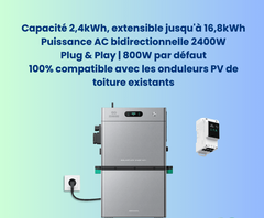 Pack Rétrofit Zendure SolarFlow 2400 AC+ & AB3000L + 3CT - Stockage 4,8kWh - Zendure